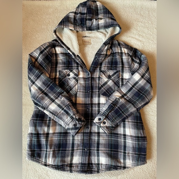 Boston Traders Sherpa Lined Hooded Flannel Shirt Jacket - Picture 5 of 14